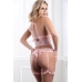 3pc Bustier Hi Waist Cheekini & Garter Fairy Tale Pink O/s One Size Fits Most