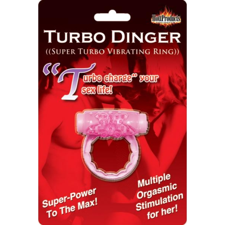 Humm Dinger Turbo Vibrating Penis Ring Pink