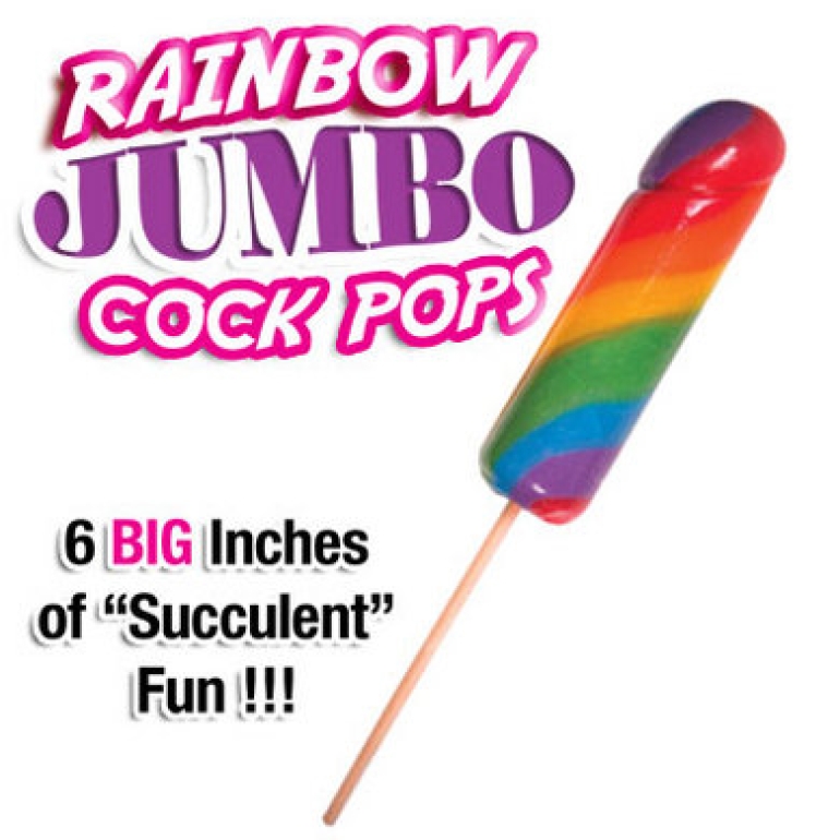 Jumbo Rainbow Penis Pops 6Pc Display