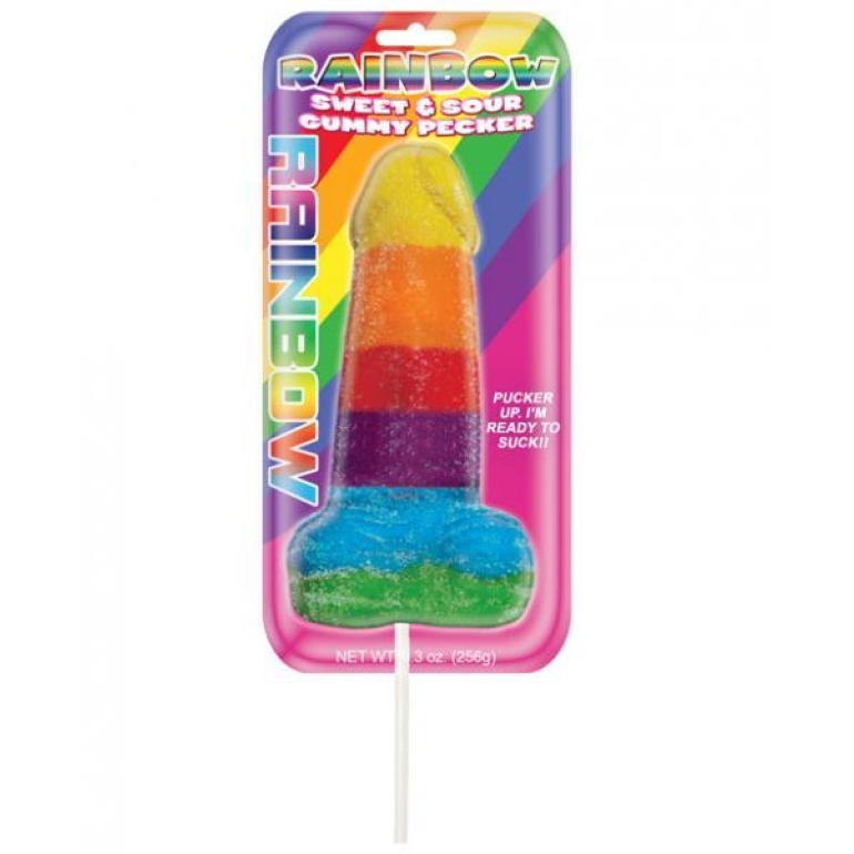 Sweet & Sour Jumbo Rainbow Gummy Penis Pop Assorted