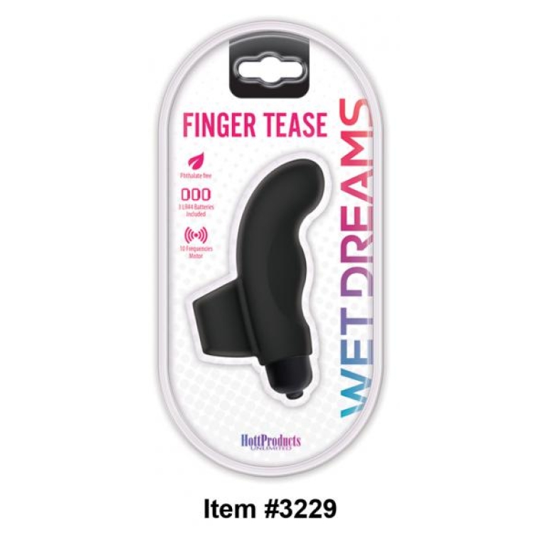 Wet Dreams Finger Tease Vibrator Black