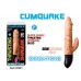 Skinsations Cum Quake Warming Dildo with Clit Stimulator Beige
