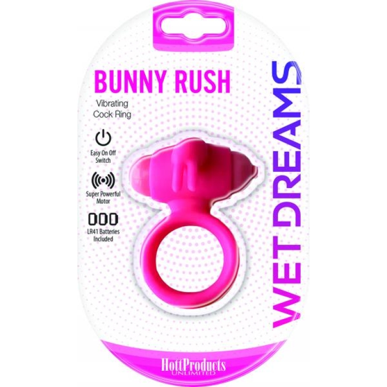 Wet Dreams Bunny Rush Penisring W/ Rabbit Ears Pink