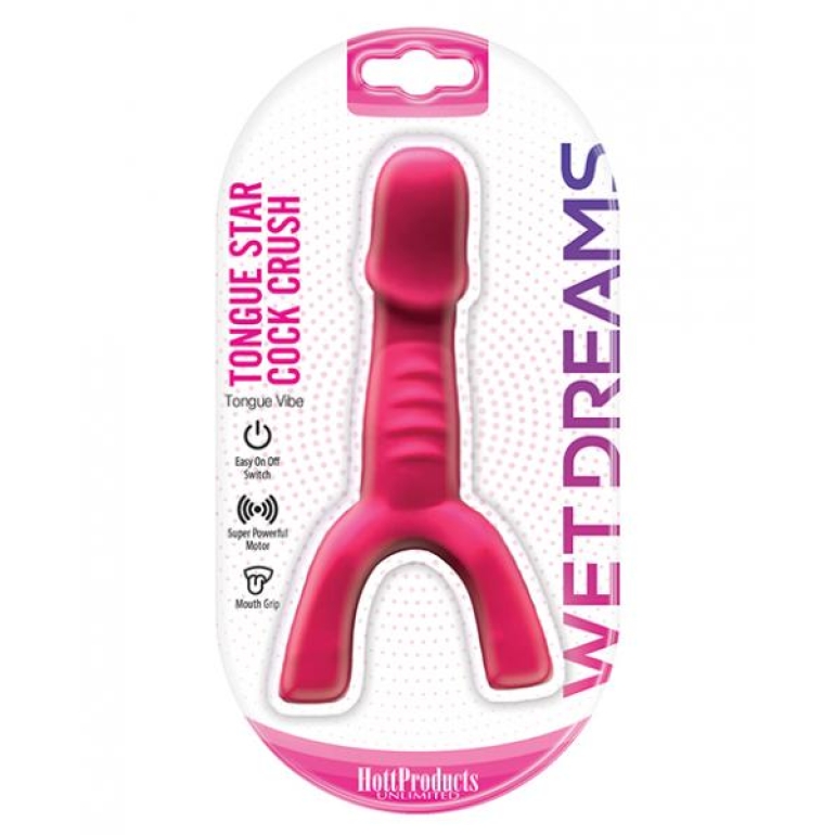 Wet Dreams Tongue Star Penis Crush Vibe Mouth Grip Pink