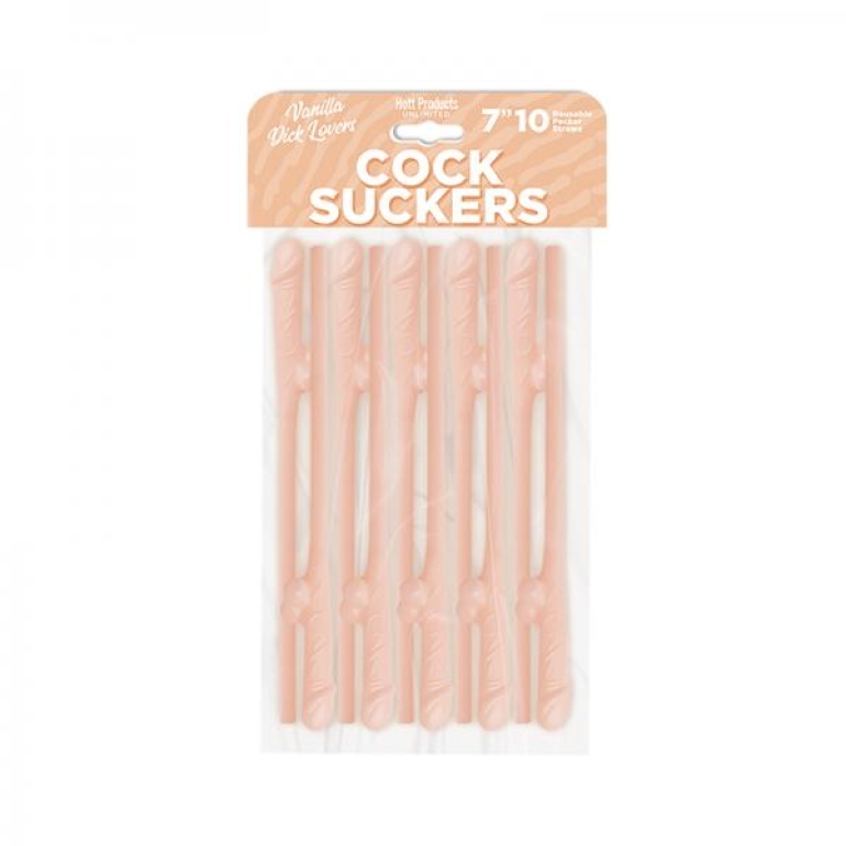 Penis Suckers Pecker Straws Vanilla Lovers 10pk