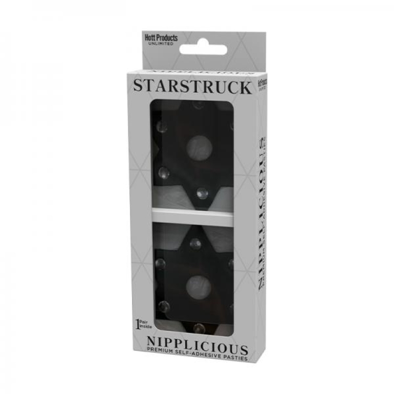 Nipplicious Starstruck Star Shaped Leather Pasties Black