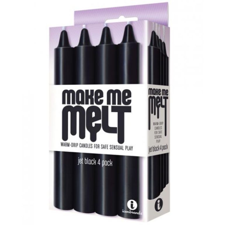 Make Me Melt Sensual Warm Drip Candles 4 Pack Black