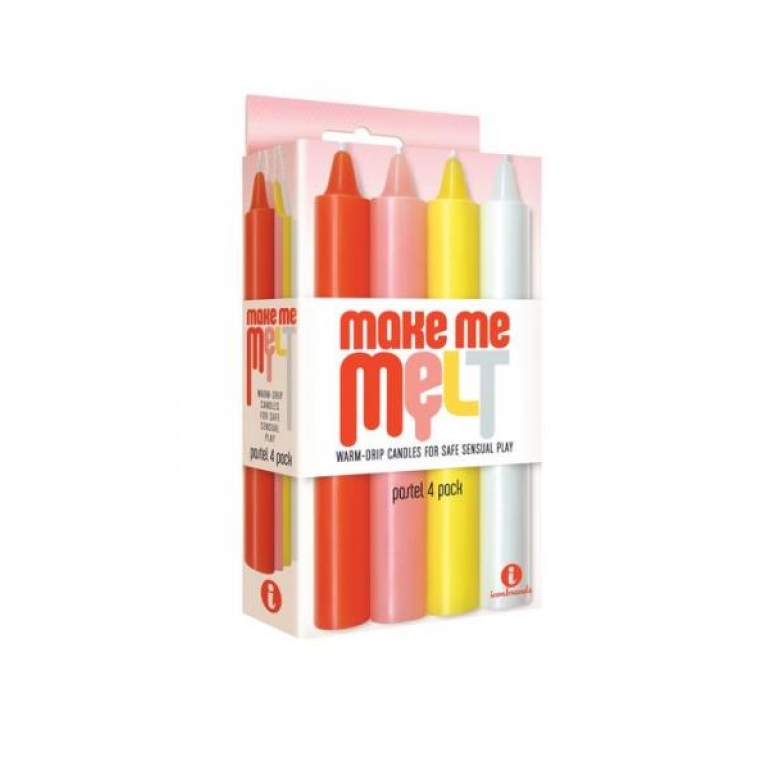 Make Me Melt Sensual Warm Drip Candles 4 Pack Pastel Assorted