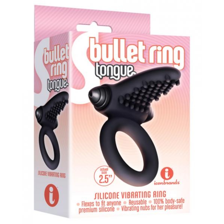 The Nines Bullet Ring Tongue Vibrator Black