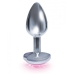 The Silver Starter Heart Bejeweled Steel Plug Pink