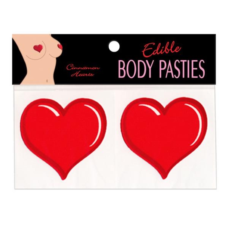 Edible Body Pasties Cinnamon Hearts Red