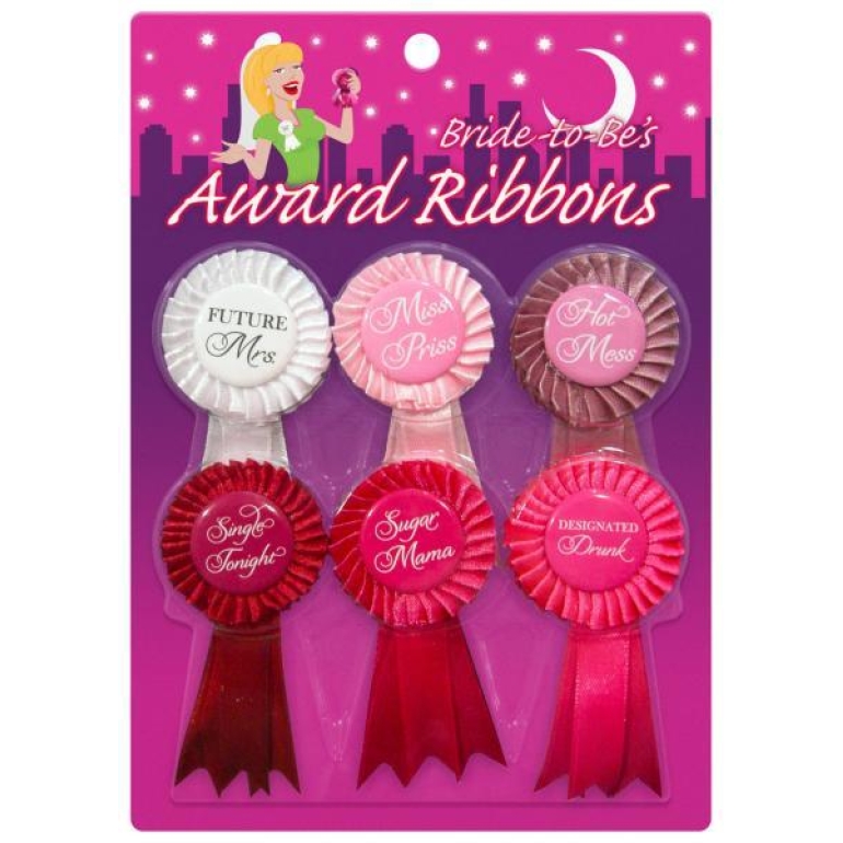 Bride To Be Award Ribbons 6 Package Assorted