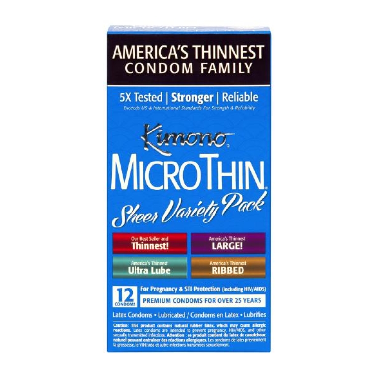 Kimono Mico Thin Variety 12 Pack Condoms  Clear