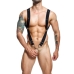 Male Basics Dngeon Straight Back Harness Black O/s Hanging One Size Fits Most