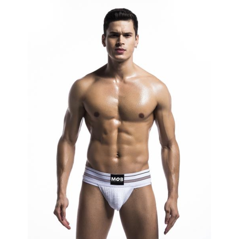 Mob Fetish Jockstrap White Large 3in Waistband(bulk)