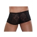 Male Power Mini Shorts Stretch Lace Black Medium