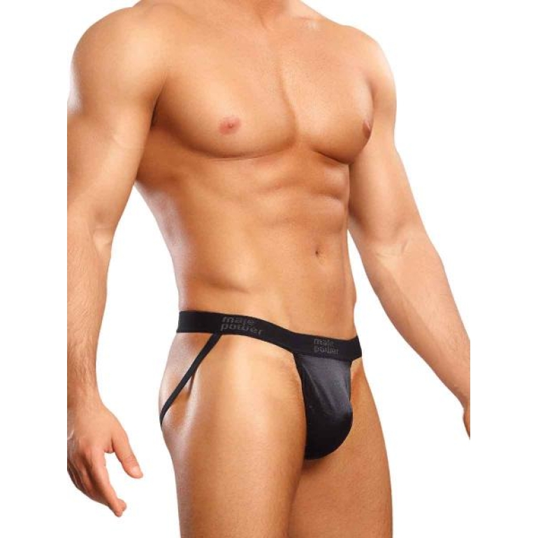 Jock Strap Satin Lycra Black Large/XL Underwear L/XL