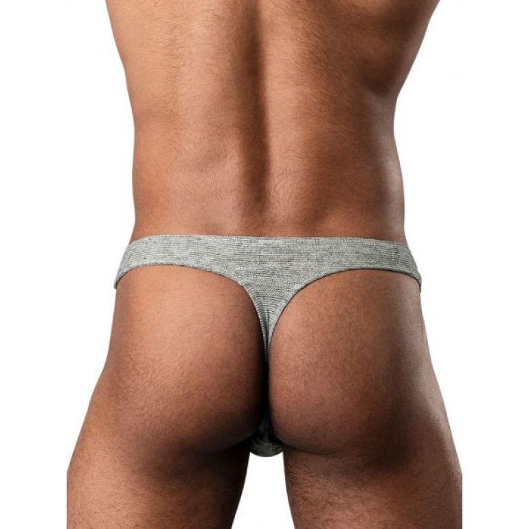 Ribbed & Ready Thong Grey L/xl