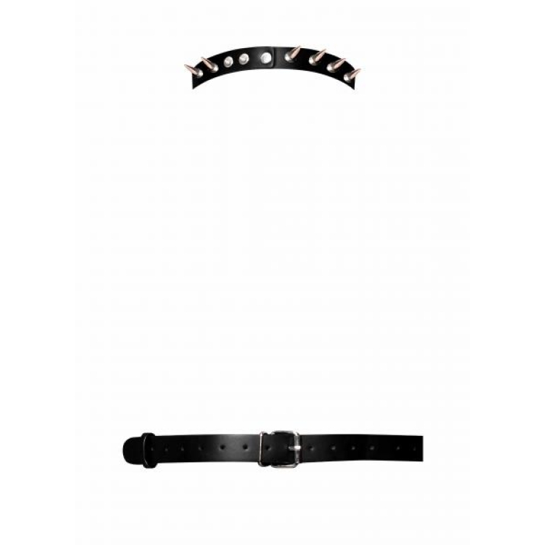 Aurelia Middle Strap Harness W/ Choker Collar & Spikes Black O/s One Size Fits Most