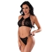 Glitz & Glam Halter Bralette & Panty Black S/m