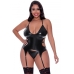 Club Candy Basque & Cheeky Panty Black 2xl One Size Queen