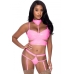 Club Candy Bra Harness & Panty Pink S/m