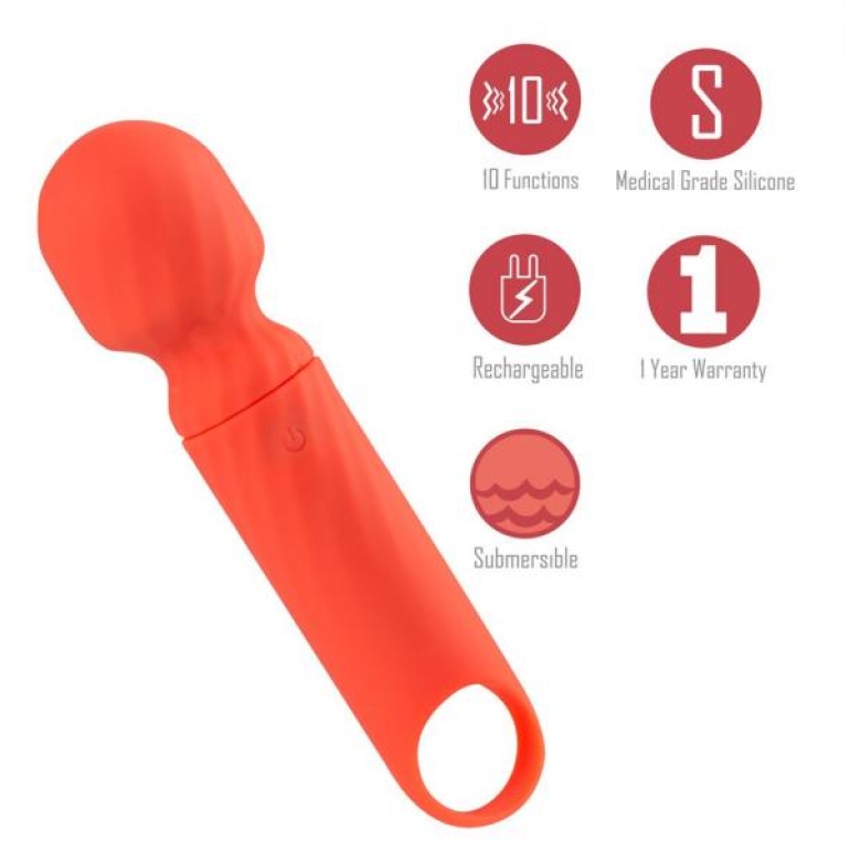 Dolly Silicone Mini Wand Rechargeable Orange