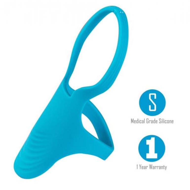 Griffin Silicone Dual Penis Ring Teal
