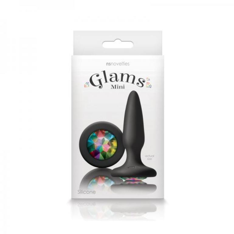 Glams Mini Butt Plug Rainbow Gem Black