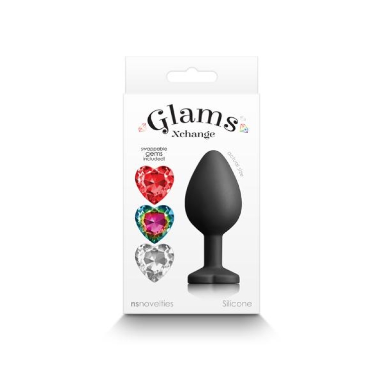 Glams Xchange Heart Medium Plug Black