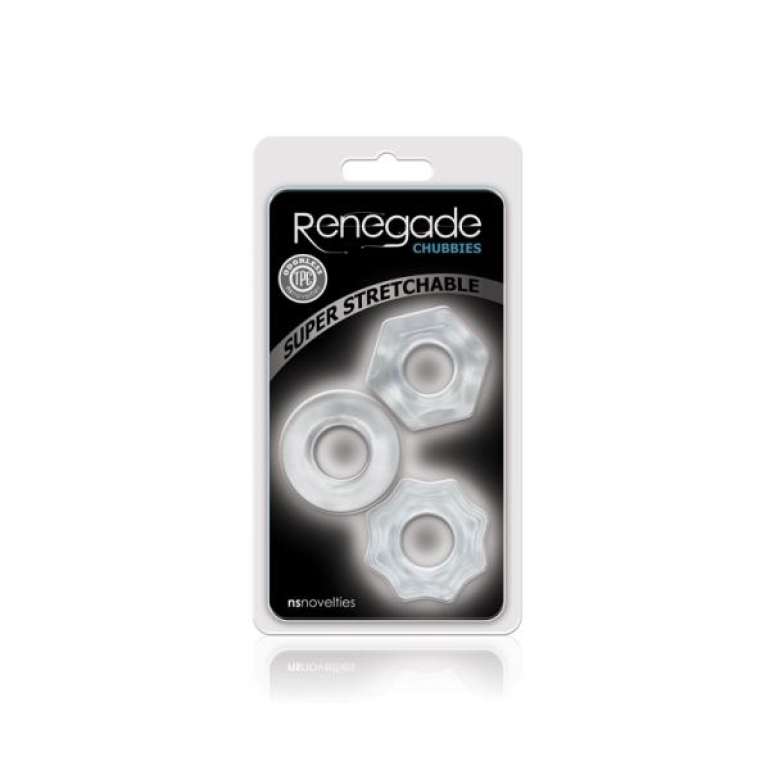 Renegade Chubbies 3 Pack Penis Rings Clear