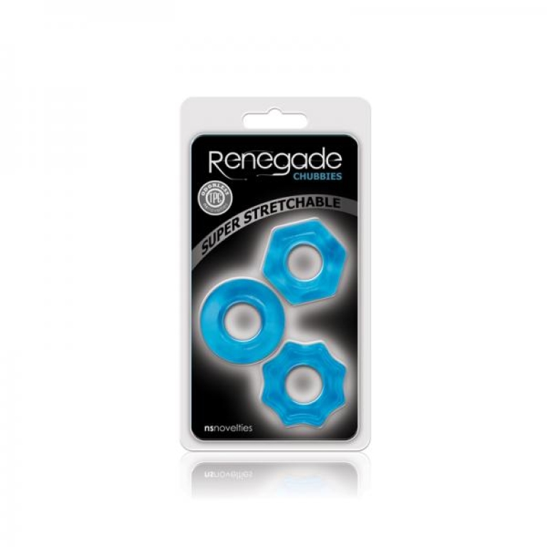 Renegade Chubbies 3 Pack Penis Rings Blue
