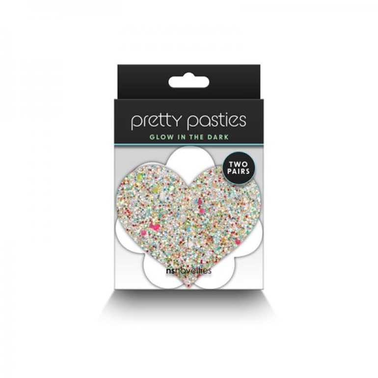 Pretty Pasties Heart & Flower Glow 2 Pair Silver