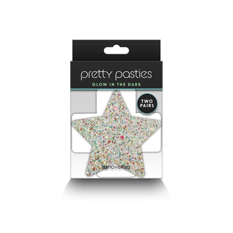 Pretty Pasties Star & Cross Glow 2 Pair Silver