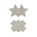 Pretty Pasties Star & Cross Glow 2 Pair Silver