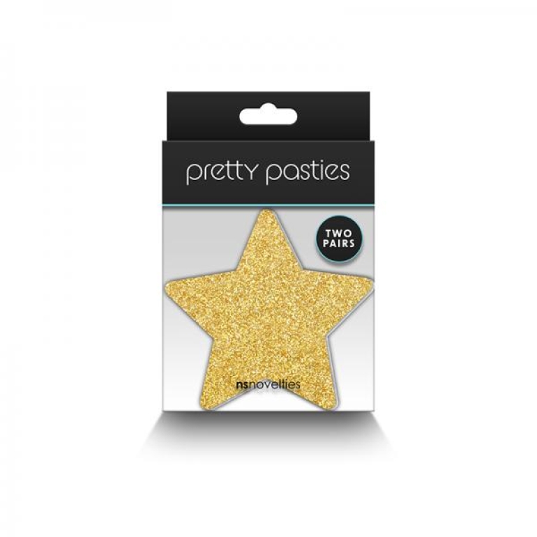 Pretty Pasties Glitter Stars Black/gold 2 Pair