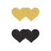 Pretty Pasties Glitter Hearts Black/gold 2 Pair