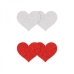 Pretty Pasties Glitter Hearts Red/silver 2 Pair