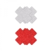 Pretty Pasties Glitter Cross Red/silver 2 Pair