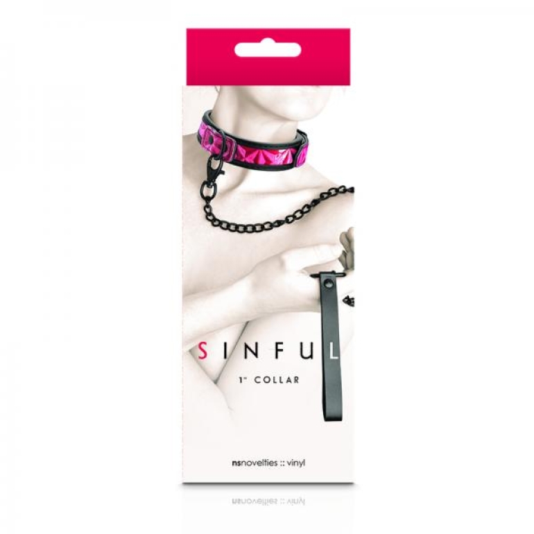 Sinful 1 inch Collar & Leash Pink