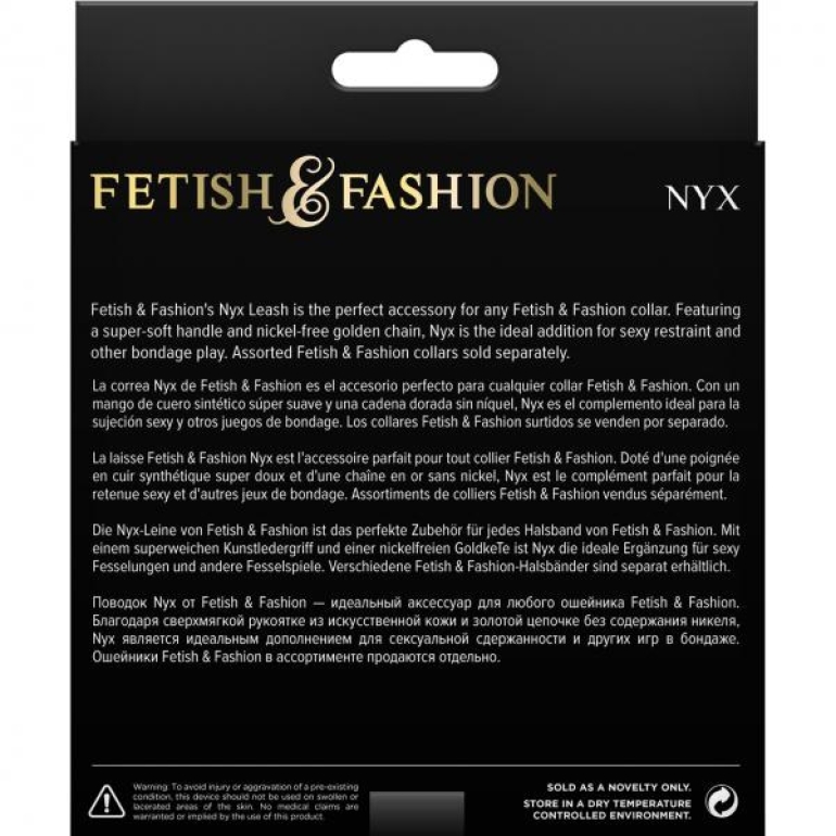 Fetish & Fashion Nyx Leash Black Gold