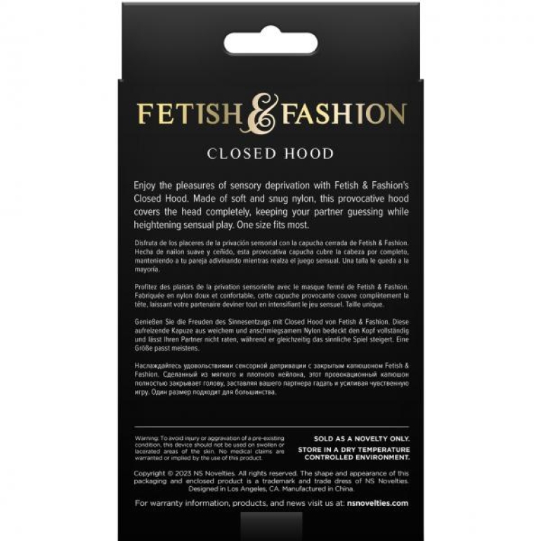 Fetish & Fantasy Closed Hood Black One Size Fits Most