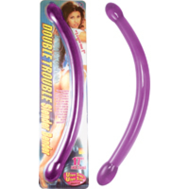 Double Trouble Slender Bender 17 inches Purple Dildo