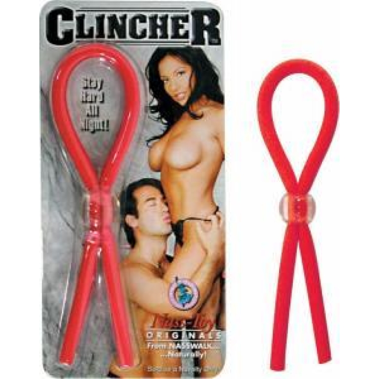 Clincher Adjustable Rubber Penis Ring Red