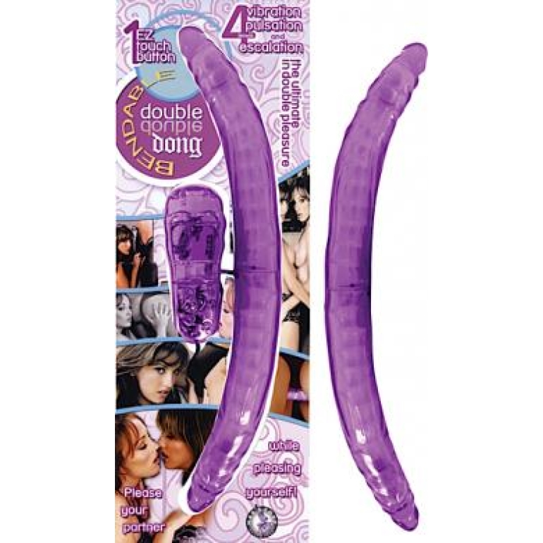 Vibrating Bendable Double Dong - Purple