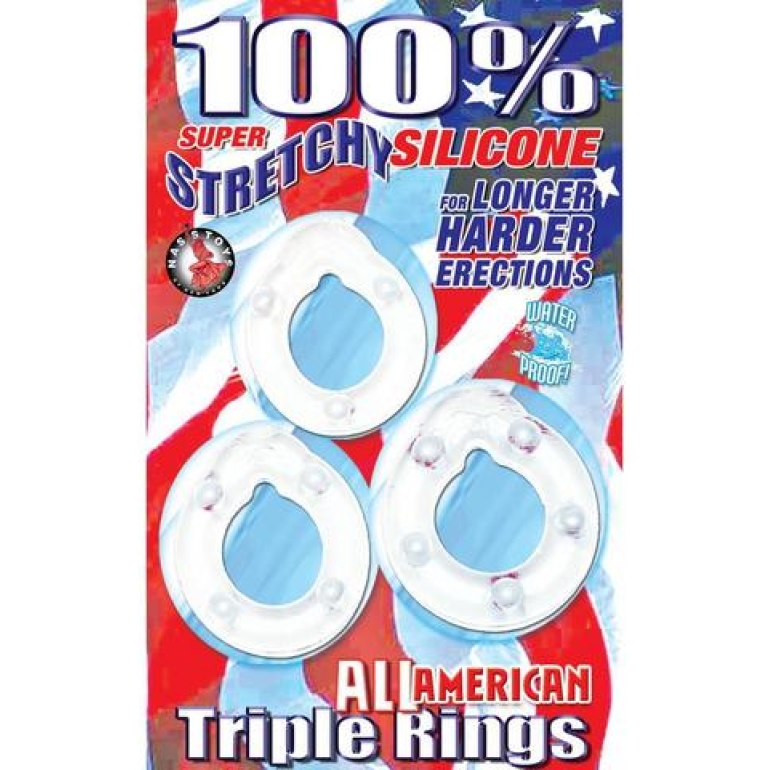 All American Triple Rings - Clear