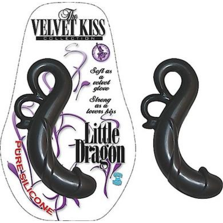 The Velvet Kiss Collection Little Dragon Silicone Dong - Black