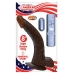 All American Whopper 8 inches Curved Vibrating Dong, Balls Brown