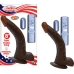 All American Whopper 8 inches Curved Vibrating Dong, Balls Brown