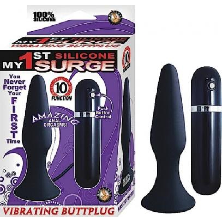 My First Silicone Surge Vibrating Butt Plug 5 Inch - Black